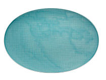 Platte oval "Mesh aqua"