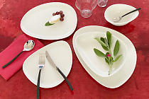 Teller flach "Rakstone Spot Organic" White